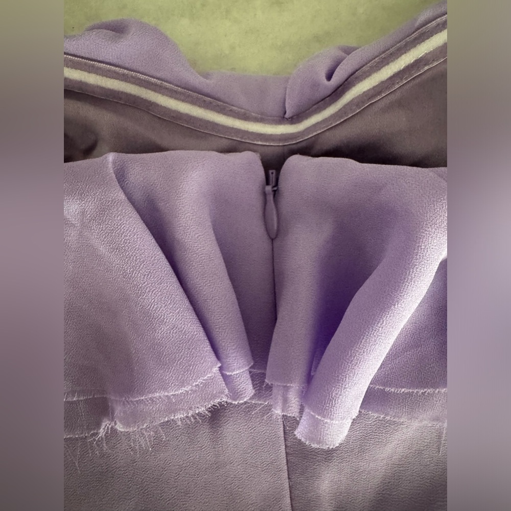 Michael Costello Strapless Lavender Ruffle Dress - Picture 7 of 8